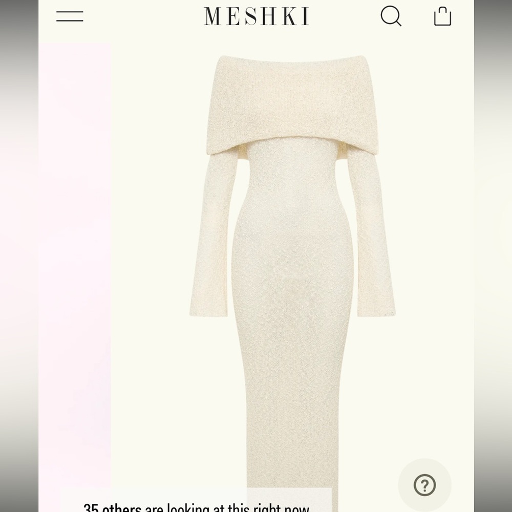 Meshki Marisol Off Shoulder Boucle Maxi Dress - Ivory